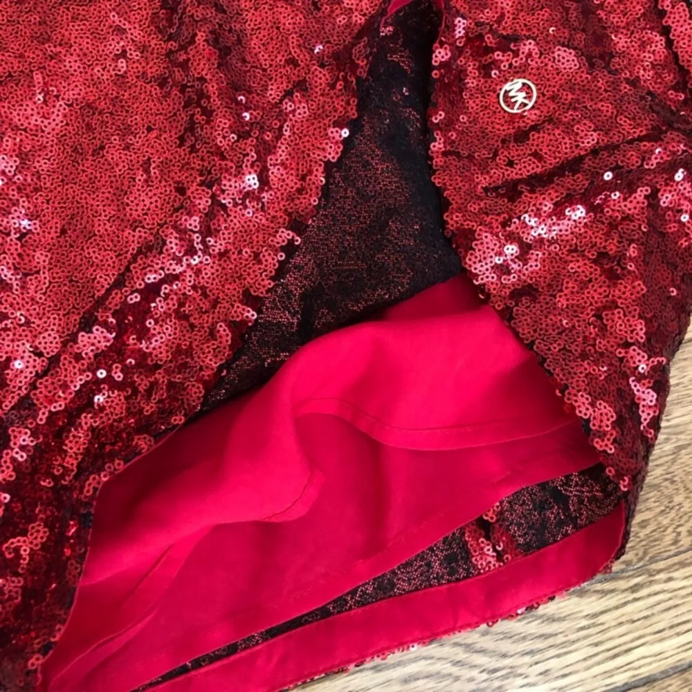 NWT Michael Kors Red Sequin Party Dress Girls size 8 NEW luxury designer - Picture 6 of 8